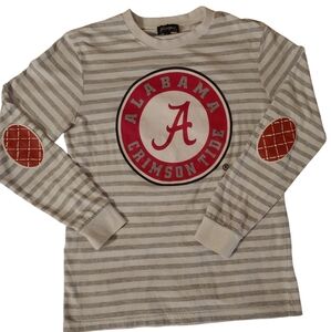 Alabama Crimson Tide T Shirt Long Sleeve Logo A Front Elbow Football Patches Med